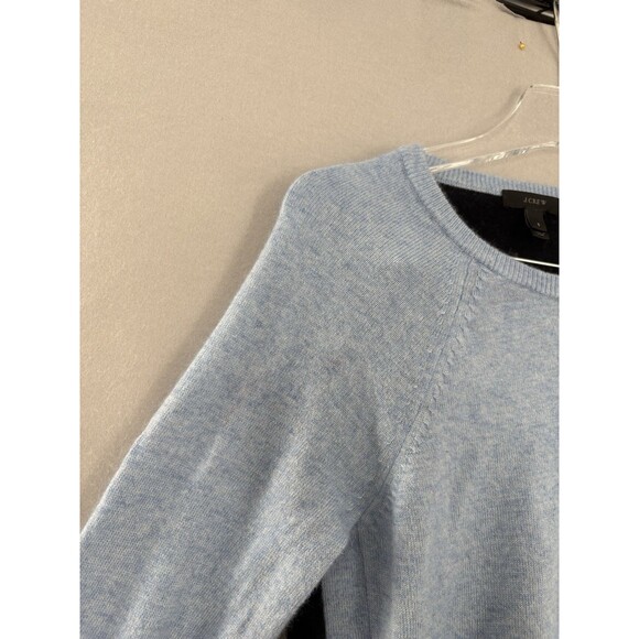J Crew Sweater Womens Sm Blue Wool Angora Rabbit Blend Button Accent Elbow Patch - Picture 5 of 7